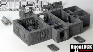 Starship - 3d printable OpenLOCK-compatible Deck Plans