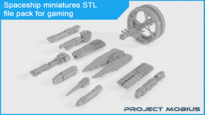 Project Mobius: Printable spaceship miniatures STL file pack for gaming