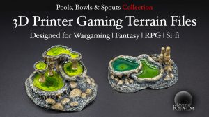 MysticRealms-3D Pools, Bowls & Spouts Scenery for Fantasy, Wargames & RPG