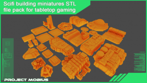 Printable scifi structures STL file pack for tabletop gaming