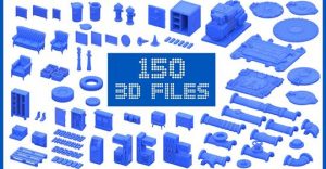 Urban and Industrial 3D Printable Models Sets