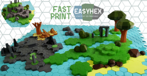 EASYHEX- NATURAL LANDSCAPES Low poly 3D printable