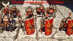 Modular metal dwarfs in 15/28mm and a 3D (STL) outpost