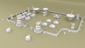3D Printable Alien Tau-Style Scenery for Tabletop Wargames