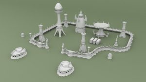 3D Printable Alien Space Elf Scenery for Tabletop Wargames