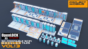 3D Printable SciFi OpenLOCK Compatible Tiles for Gaming Vol3