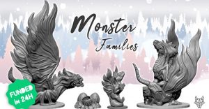 Monster Families - 3D supportless printable miniatures