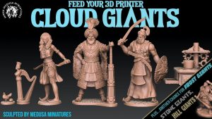 3d printable CLOUD GIANTS - sculpted by Medusa Minis 7 days!