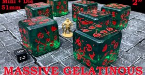 Massive Gelatinous Cube - 51mm Mini and Die - Six-Sided Dice