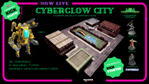CYBERGLOW CITY - Cyberpunk & Sci-fi 3D printable STL Terrain